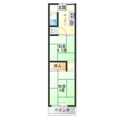 広々使える２Kタイプ
風呂トイレ別ユニット