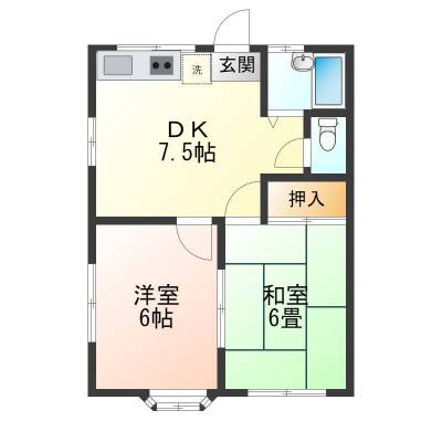 千葉県茂原市 エンジェルハイツ５202の間取り図