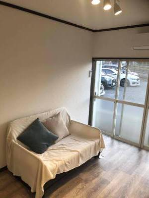 IKEAのおしゃれなソファーベット、設置済み。