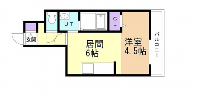 北海道札幌市白石区 高橋ビル101の間取り図