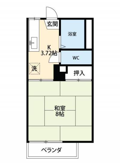 宮城県仙台市泉区 イズミグリーンハイツ102の間取り図