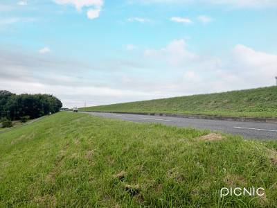 雰囲気のある土手が目の前です