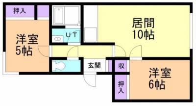 北海道札幌市白石区 白石ハイツ２０２号室の間取り図
