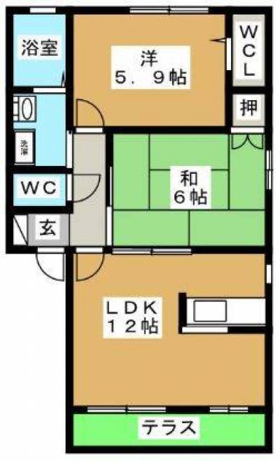 ひろびろ２LDK（56.59㎡）