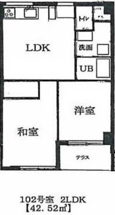 神奈川県横浜市南区 丘の上マンション２０１号室の間取り図