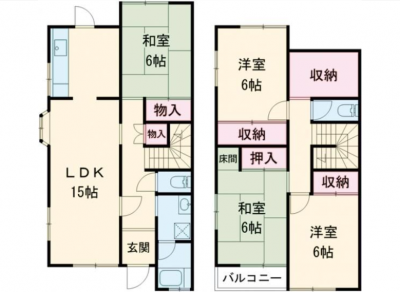 大阪府和泉市 ガーデンハウス光明台第２住宅1号室の間取り図