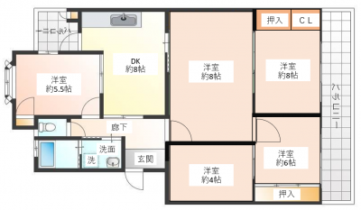 愛知県名古屋市守山区 大森台住宅1号棟504の間取り図