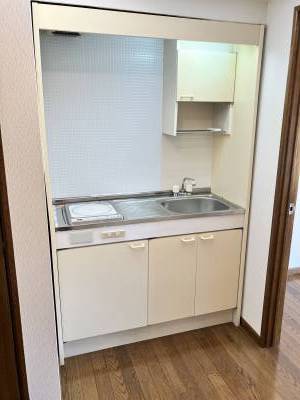 ミニキッチン。一人〜ふたり暮らしでは十分です