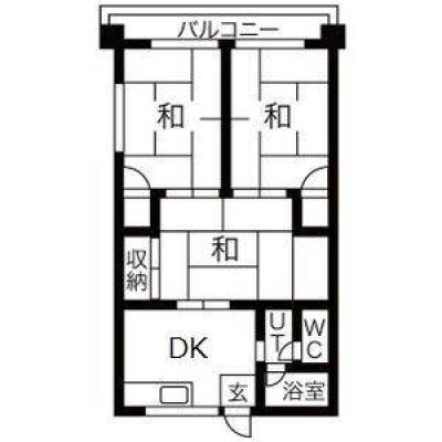 三重県松阪市 TOPカーテンビル3階Bの間取り図