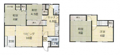 北海道函館市 函館市港町戸建の間取り図