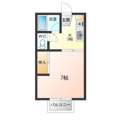広島県福山市 サンシャインバレーⅡ205の間取り図