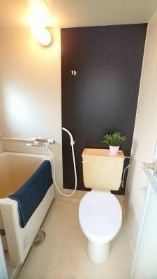 トイレ背面は落ち着いた色調