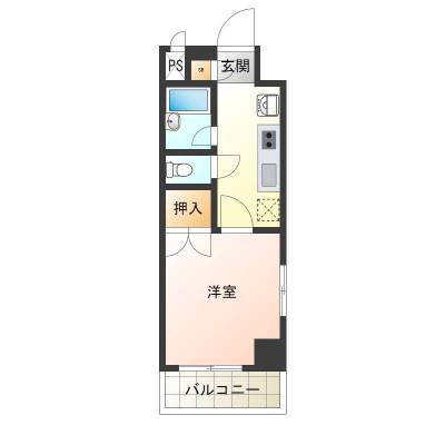 5階の角部屋で2面採光です。
東。北方向は近くに建物なし。