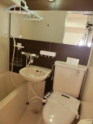 【浴室リフォーム、温水洗浄便座】使易いワンレバー混合水栓