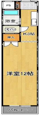 福岡県久留米市 コンバーチブル303号室の間取り図