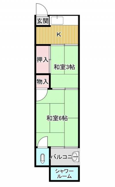 兵庫県尼崎市 尼崎アパート南棟3号の間取り図