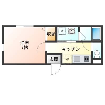 千葉県柏市 プレジールI102号室の間取り図