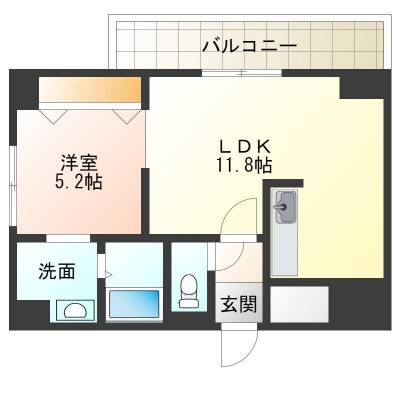 北海道札幌市白石区 SEIRA南郷７．402号室の間取り図