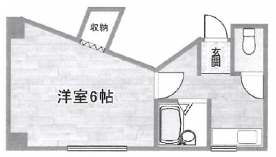 大阪府大阪市住吉区 エクセル共和402の間取り図