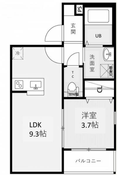 愛知県名古屋市南区 TA呼続３丁目ⅡB棟103の間取り図