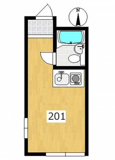 茂富ハウス7－201号室　間取り図