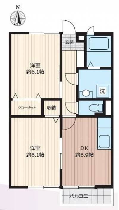 栃木県栃木市 スターブルA202の間取り図