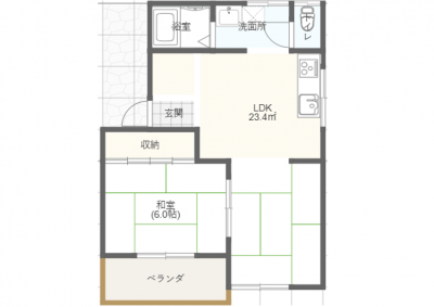 DKと和室の間の戸襖を撤去して開放的な間取りになりました。
