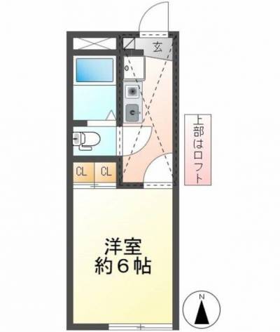 ロフトを入れると約25㎡の居住空間