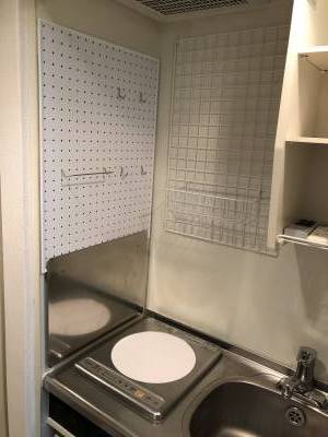 【キッチン、ミニ冷蔵庫、IHコンロ】使い易いワンレバー水栓