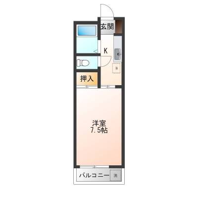 佐賀県鳥栖市 B-INハウス鳥栖107の間取り図