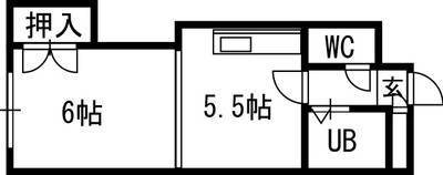 北海道札幌市中央区 ナチュレ南5条402号室の間取り図