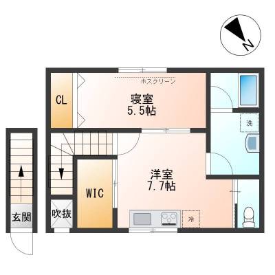 ウオークインクローゼット付き