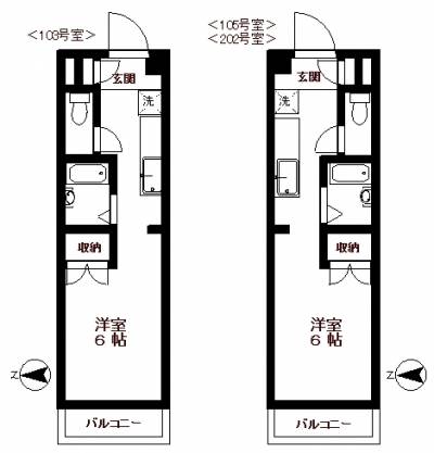 東京都東村山市 ホワイトミニオン202の間取り図