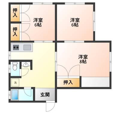 福島県郡山市 渡辺ビル202の間取り図