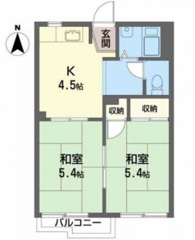 バス・トイレ別・独立洗面台の２Ｋのお部屋です。