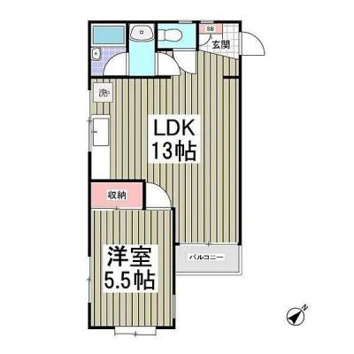 神奈川県川崎市麻生区 ロワール栗木台303号室の間取り図