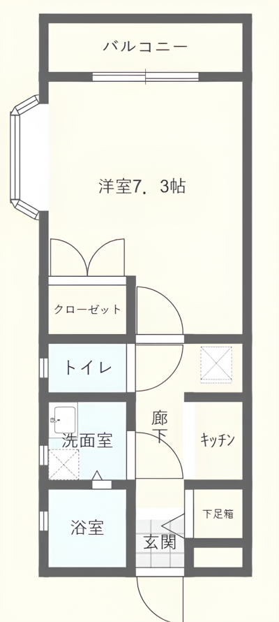 24㎡の広めの１K!