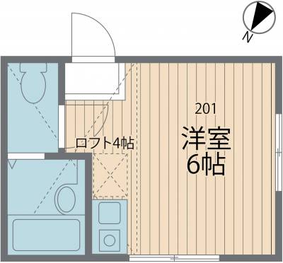 神奈川県横浜市南区 ユナイト井土ヶ谷ミストラルの杜201号室の間取り図