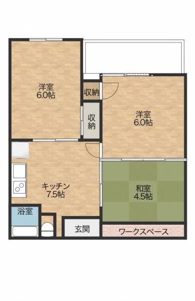 福島県郡山市 BROOKLYN &cappuccino101号室の間取り図