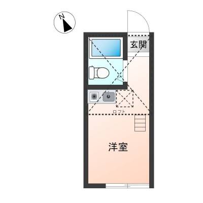 神奈川県横浜市鶴見区 ユナイト花月園ポンテベッキオ205 フリーレント2か月ありの間取り図