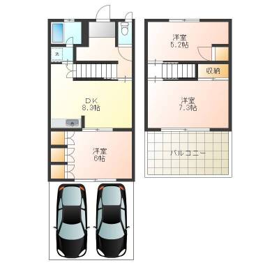 ファミリーにはうれしい３DKです♪車庫2台付です！