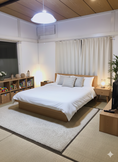 2階の和室をバーチャルステージングじました。