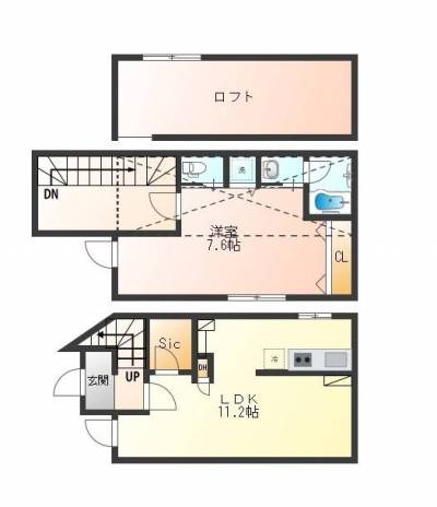 東京都北区 ＧＬＡＣＩＳ４０２の間取り図