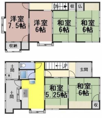 岐阜県岐阜市 岐阜県岐阜市岩崎氏神戸建ての間取り図