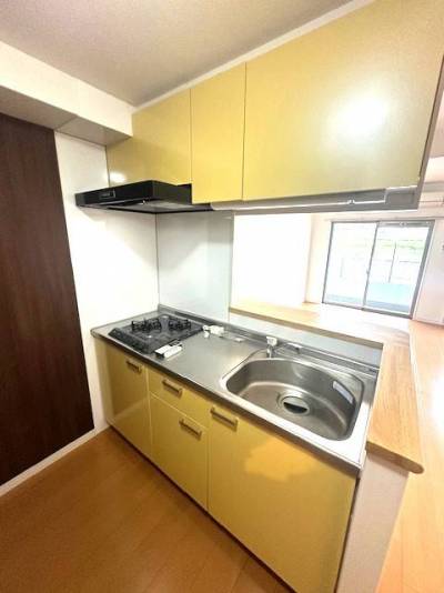 ガスコンロ付でオシャレなシステムキッチンです♪