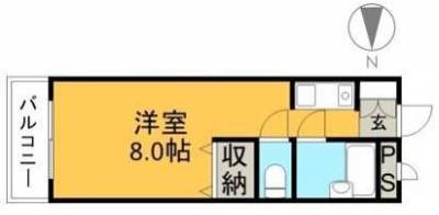 Kコレハウス鏡川301号（高知県高知市）の間取り図