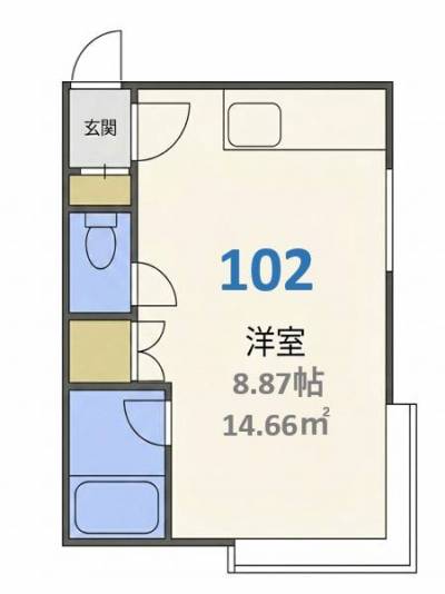 北海道札幌市白石区 メイプルタウン102の間取り図