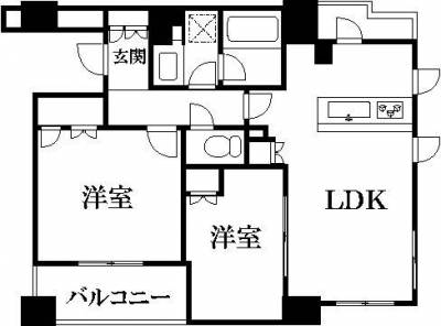 東京都台東区 プレジール入谷605の間取り図