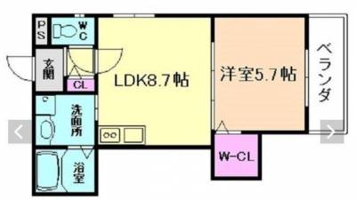 大阪府大阪市淀川区 グランフェリシア塚本201号室の間取り図