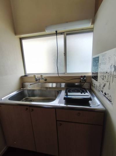 キッチンライト付きで調理しやすい